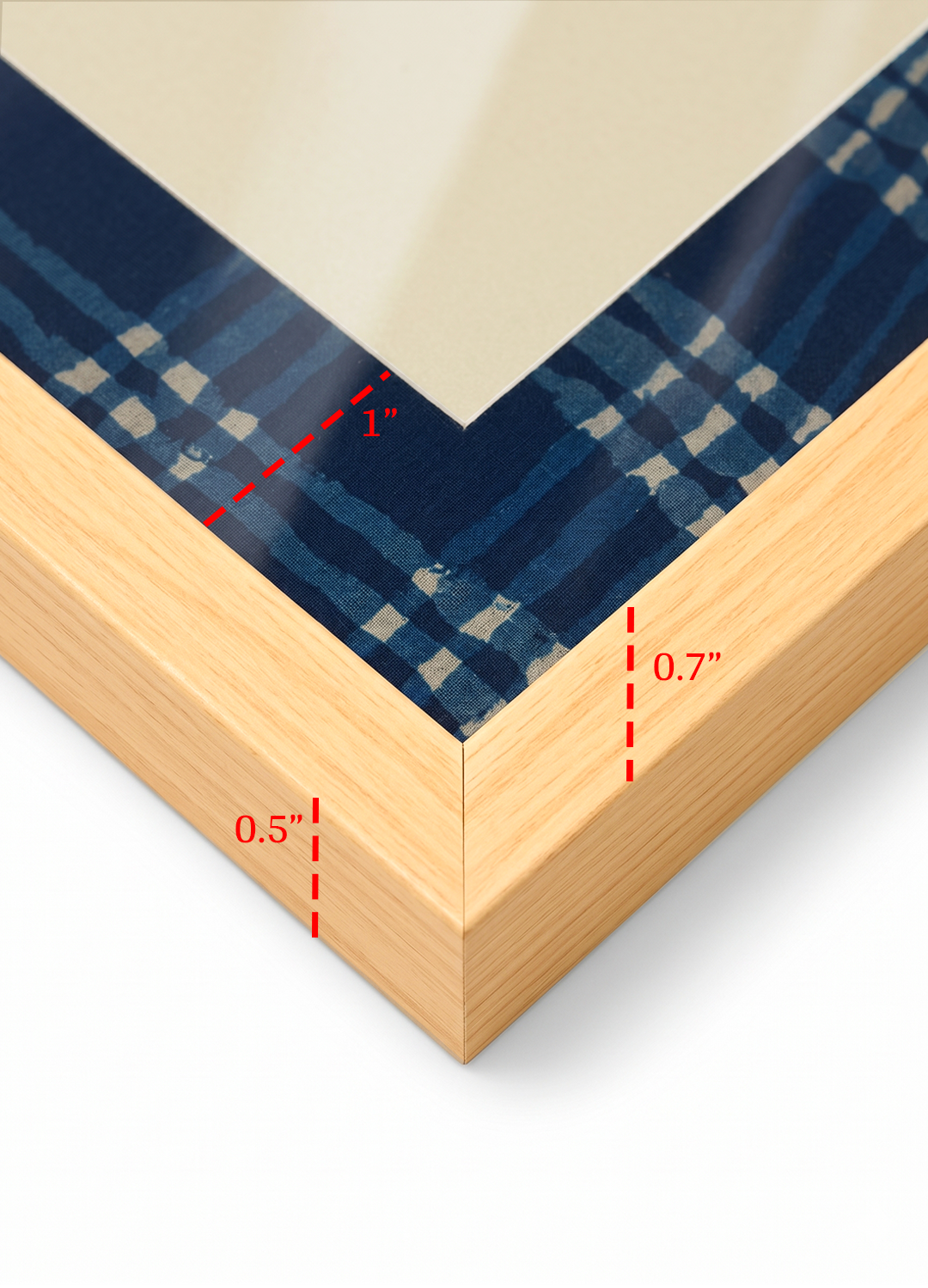 Pine Photo Frame with Printed Fabric Mount - Image 3