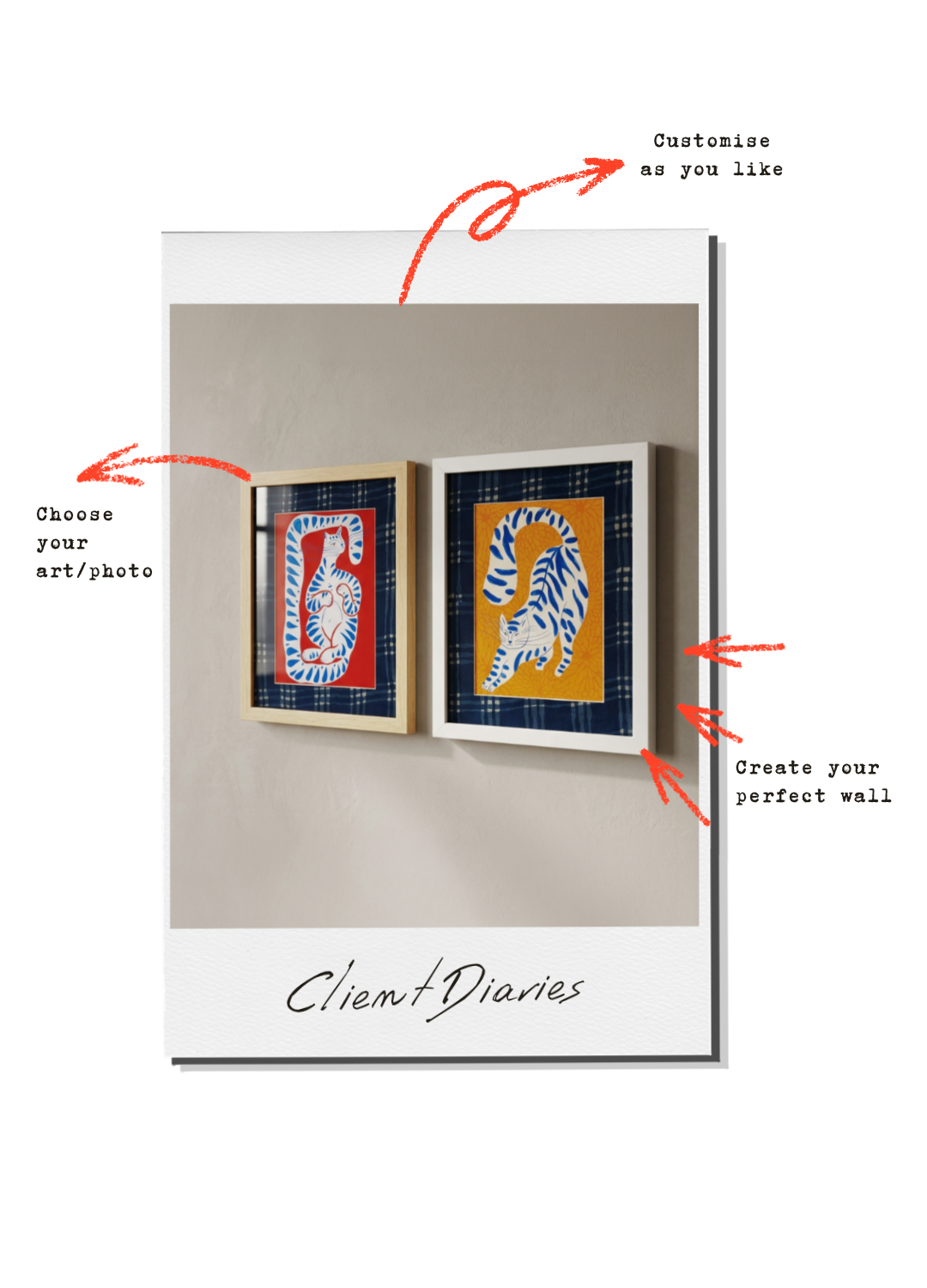Pine Photo Frame with Printed Fabric Mount - Image 4