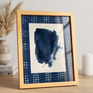 Pine Photo Frame with Printed Fabric Mount