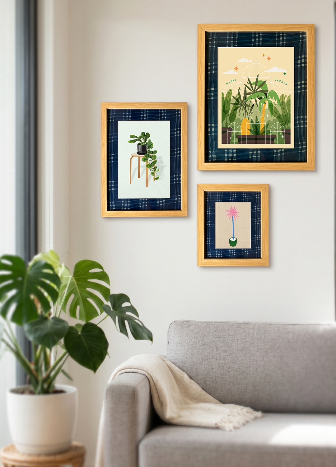 Pine Photo Frame with Printed Fabric Mount - Image 6