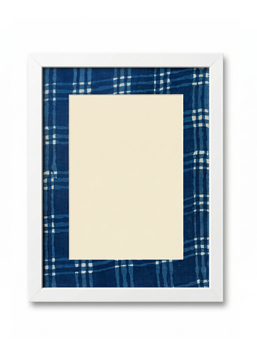 Slim White Photo Frame with Printed Fabric Mount - Image 2