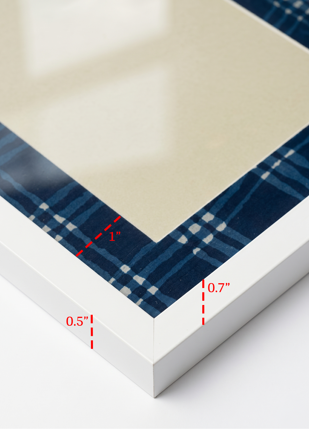Slim White Photo Frame with Printed Fabric Mount - Image 3